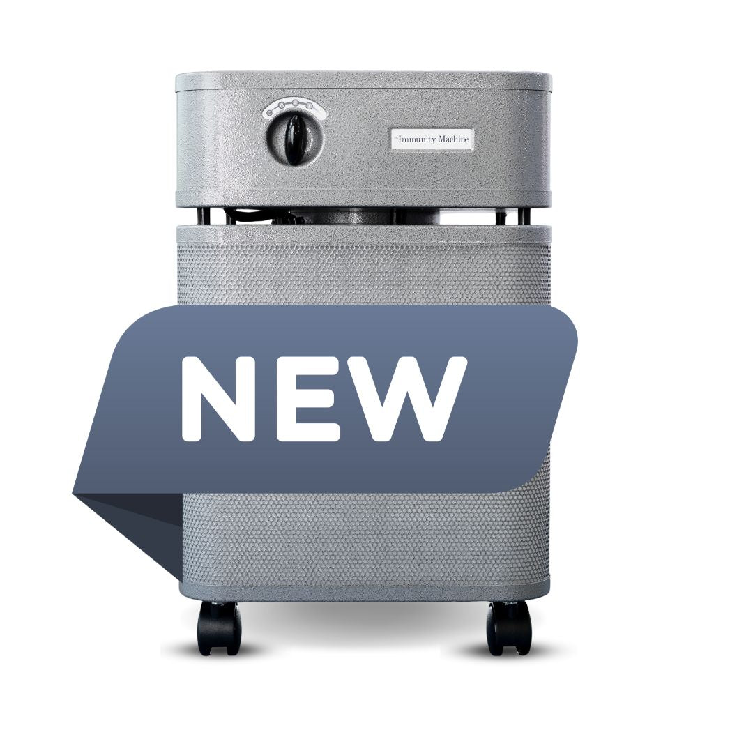 Austin Air Immunity Machine Gray machine with 'NEW' label on a white background
