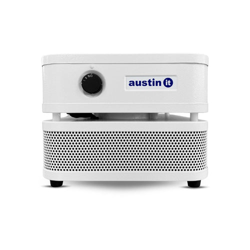 Austin "it" air purifier facing front on a white background